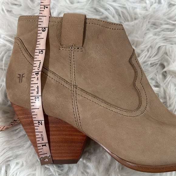 FRYE Reina Bootie 79258 Leather Brown Nubuck Slip On Ankle Booties Boots Sz 8.5 - Picture 12 of 16